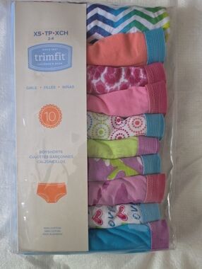 Trimfit Girls' Cotton Boyshorts - Pink & Multicolor Pack (XS 2-4)